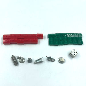 Monopoly Classic Game Pieces Lot Red Hotels Green Houses 5 Tokens 1 Dice